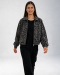 Siva leopard ženska jakna bomber kroja