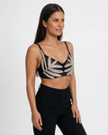Crni bralet top sa listovima od kristala