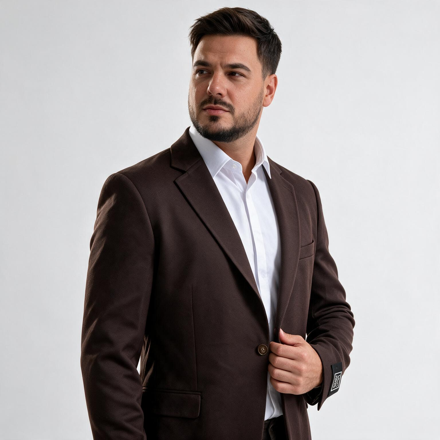 Muški sako braon od vune — slika 1