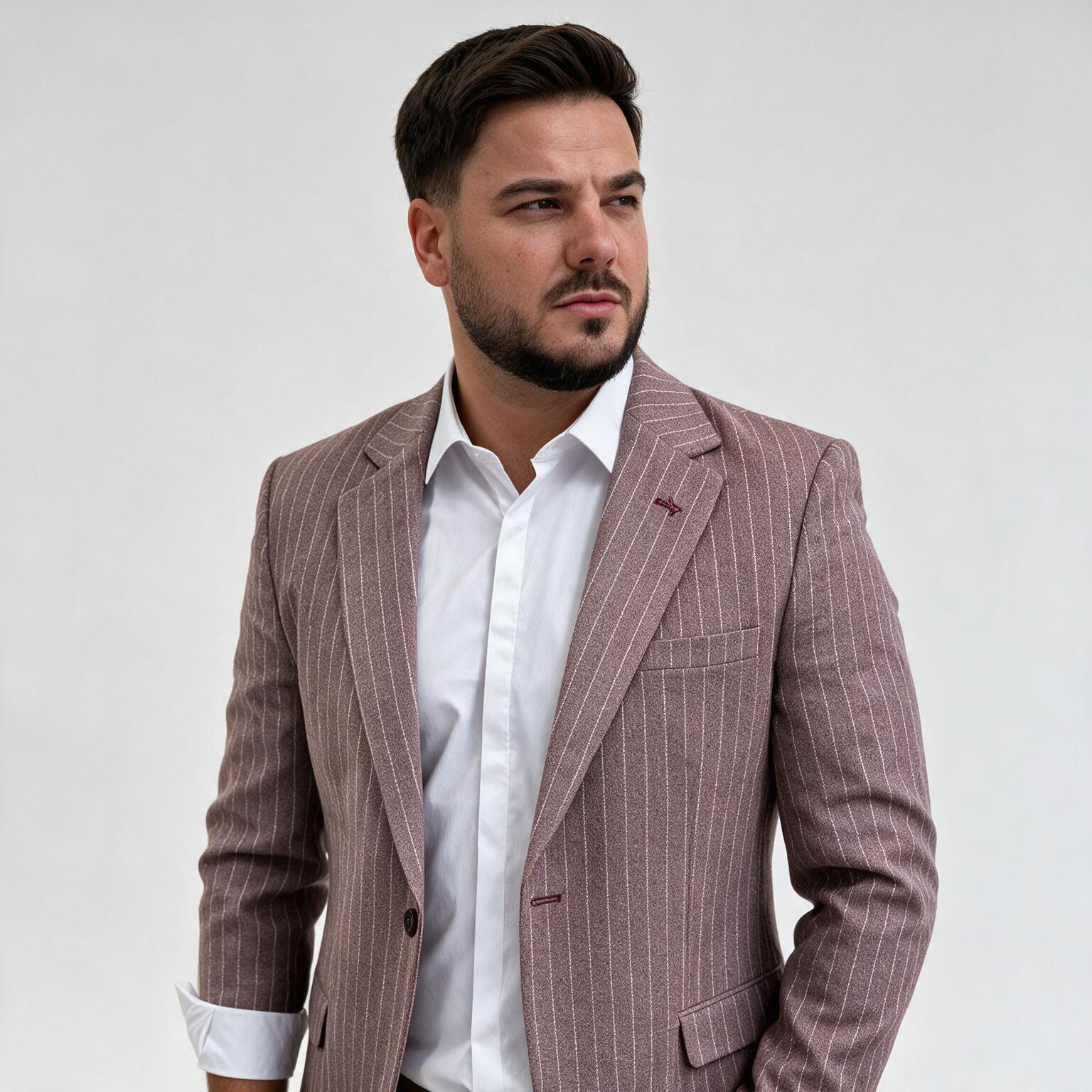Muški sako roze sa belim linijama — slika 2