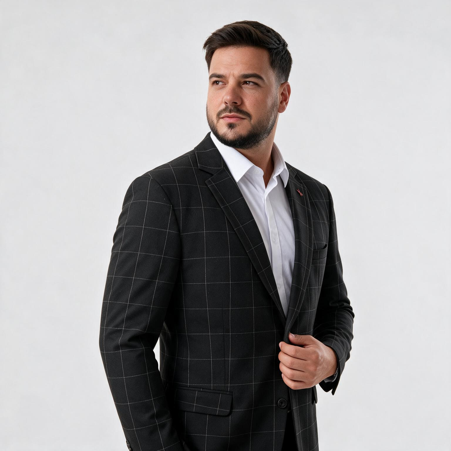 Muški sako crni karirani — slika 1