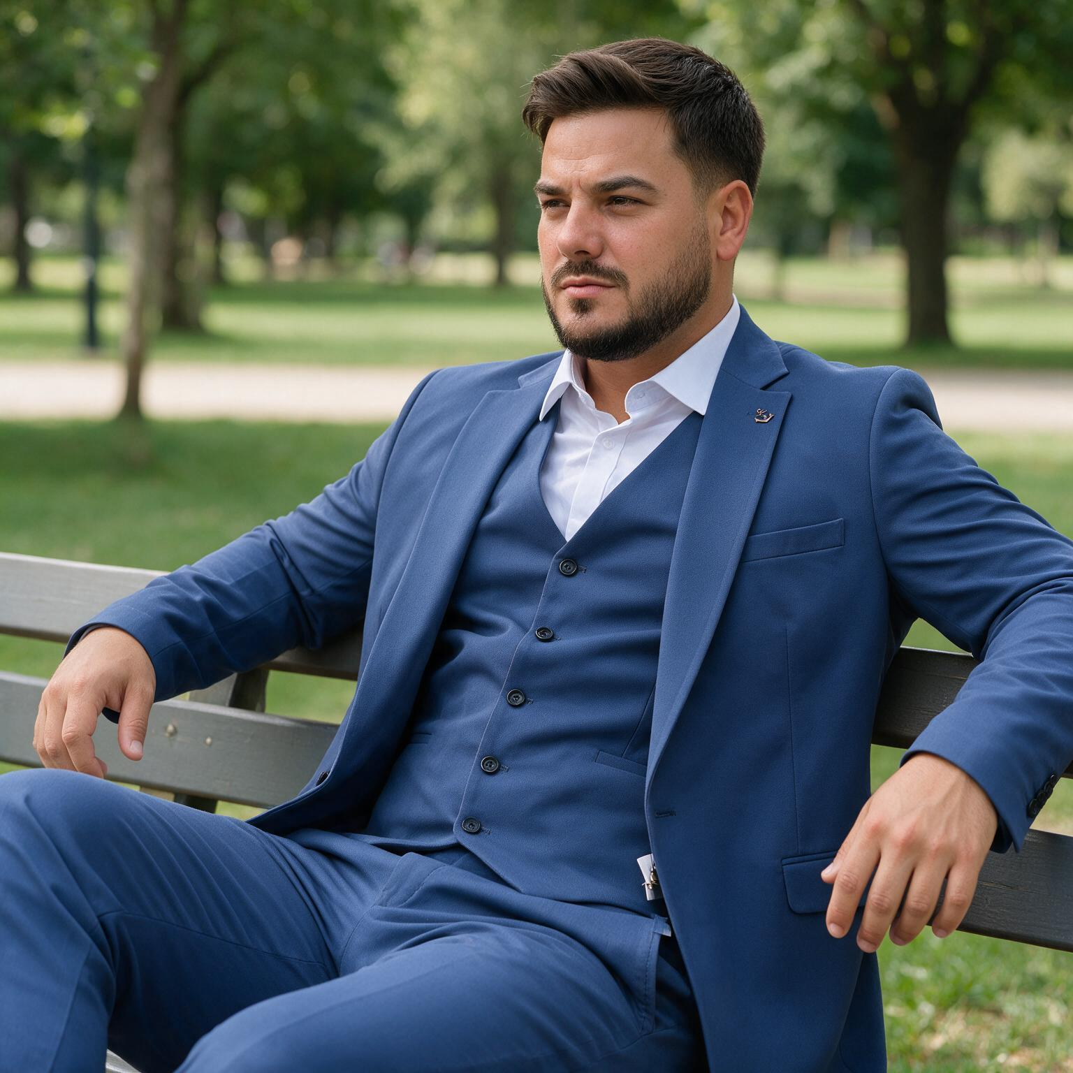 Muško trodelno kraljevsko plavo odelo