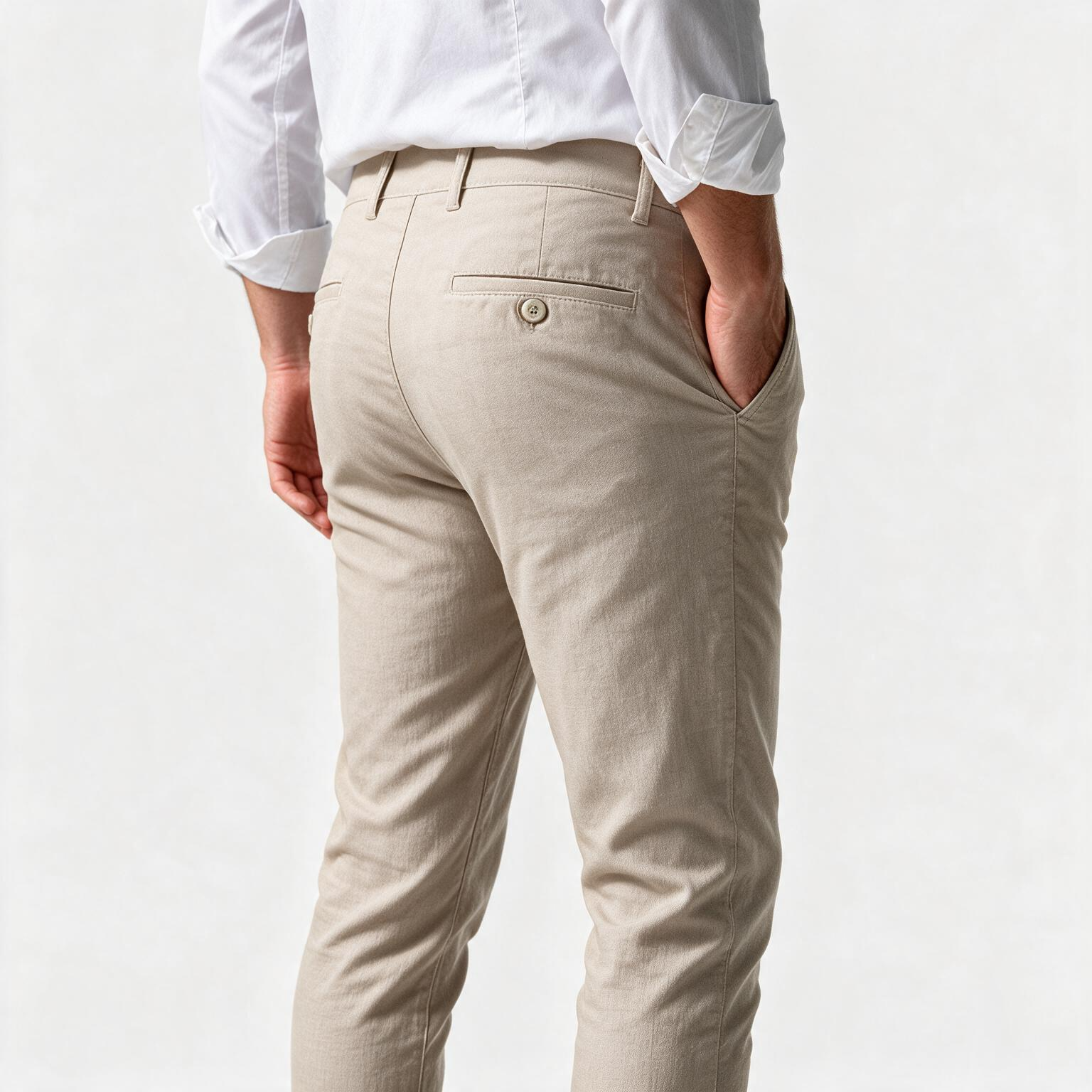 Muške pantalone svetlo bež — slika 2