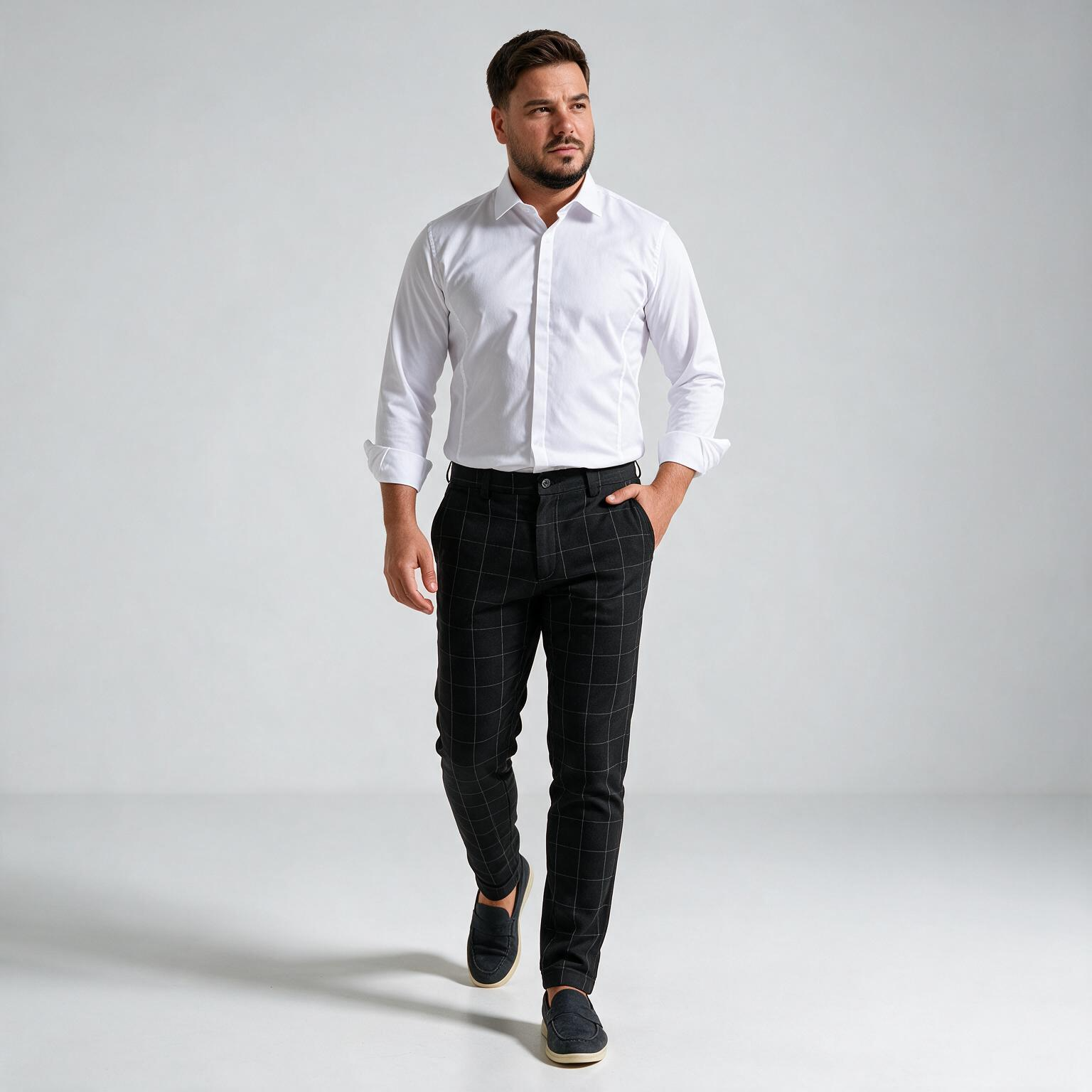 Muške pantalone crne karirane