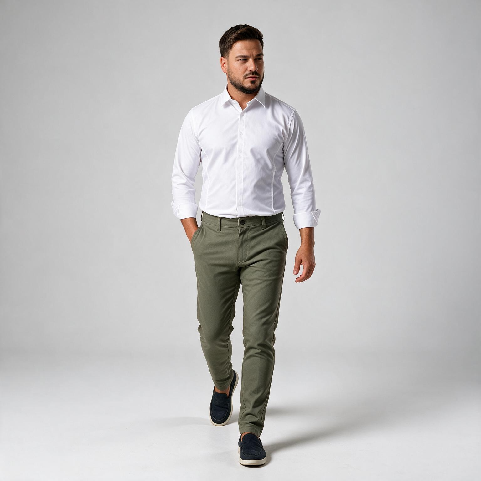 Muške pantalone maslinasto zelene