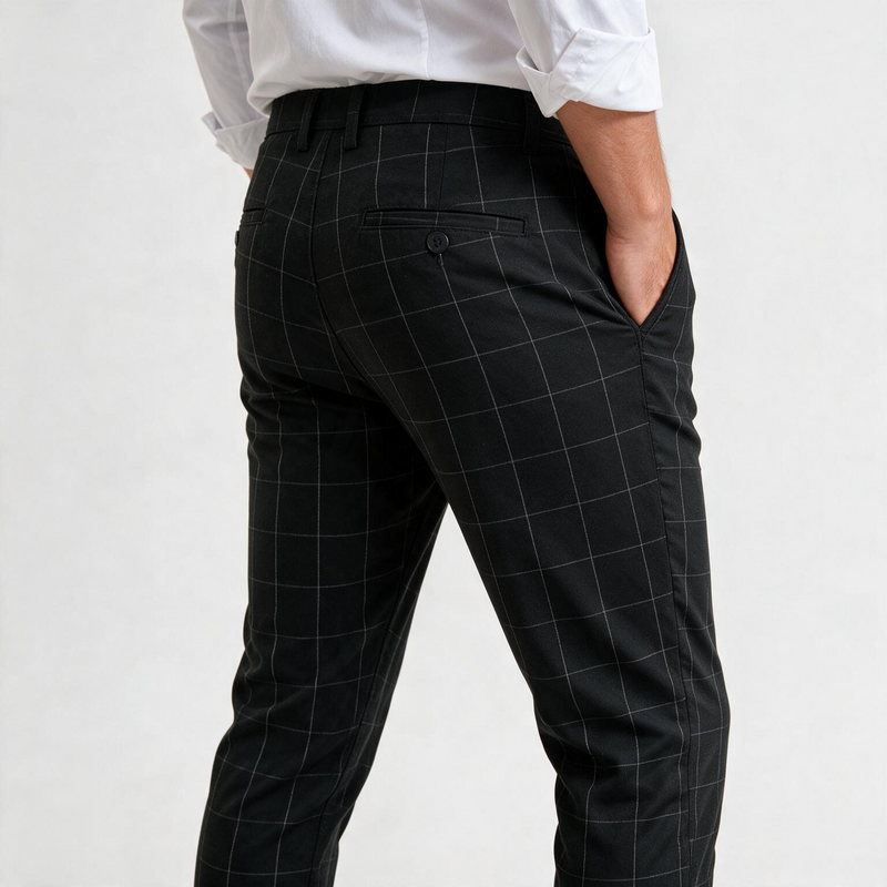 Muške pantalone crne karirane