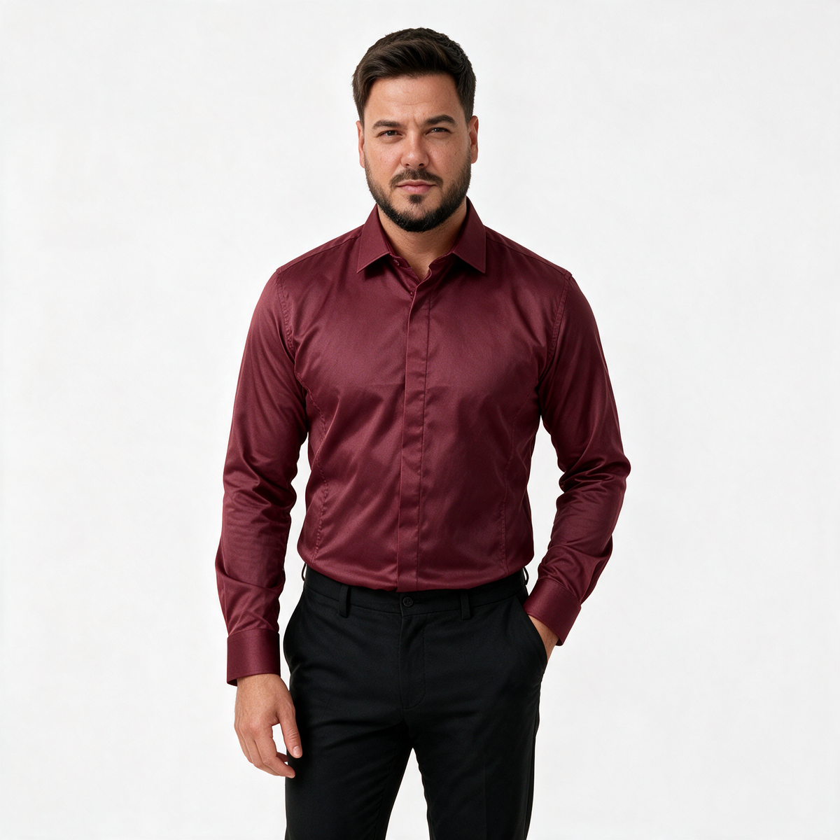 Bordo muška košulja — slika 1