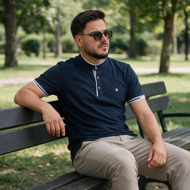Muška polo teget majica