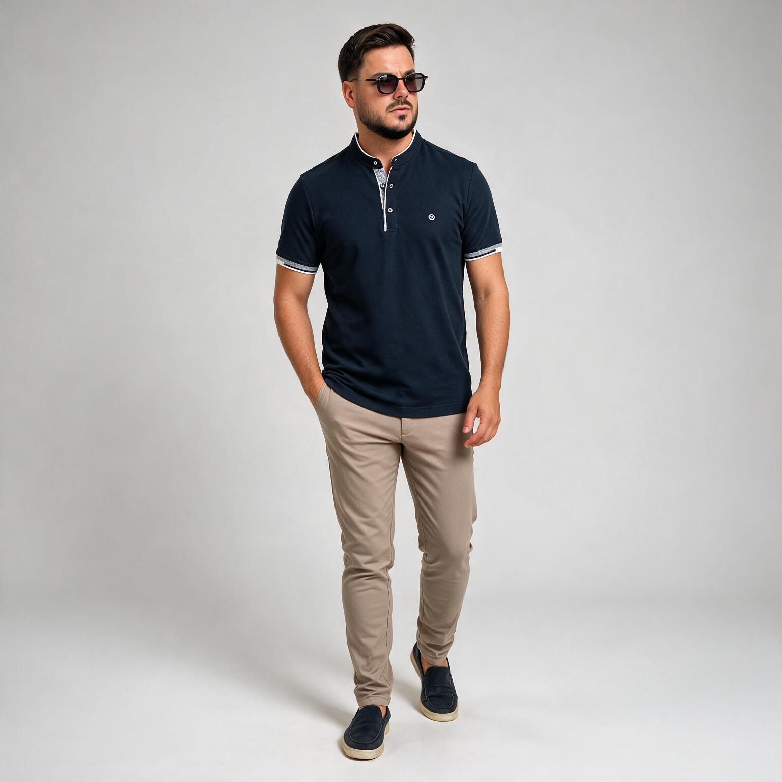 Muška polo teget majica — slika 2