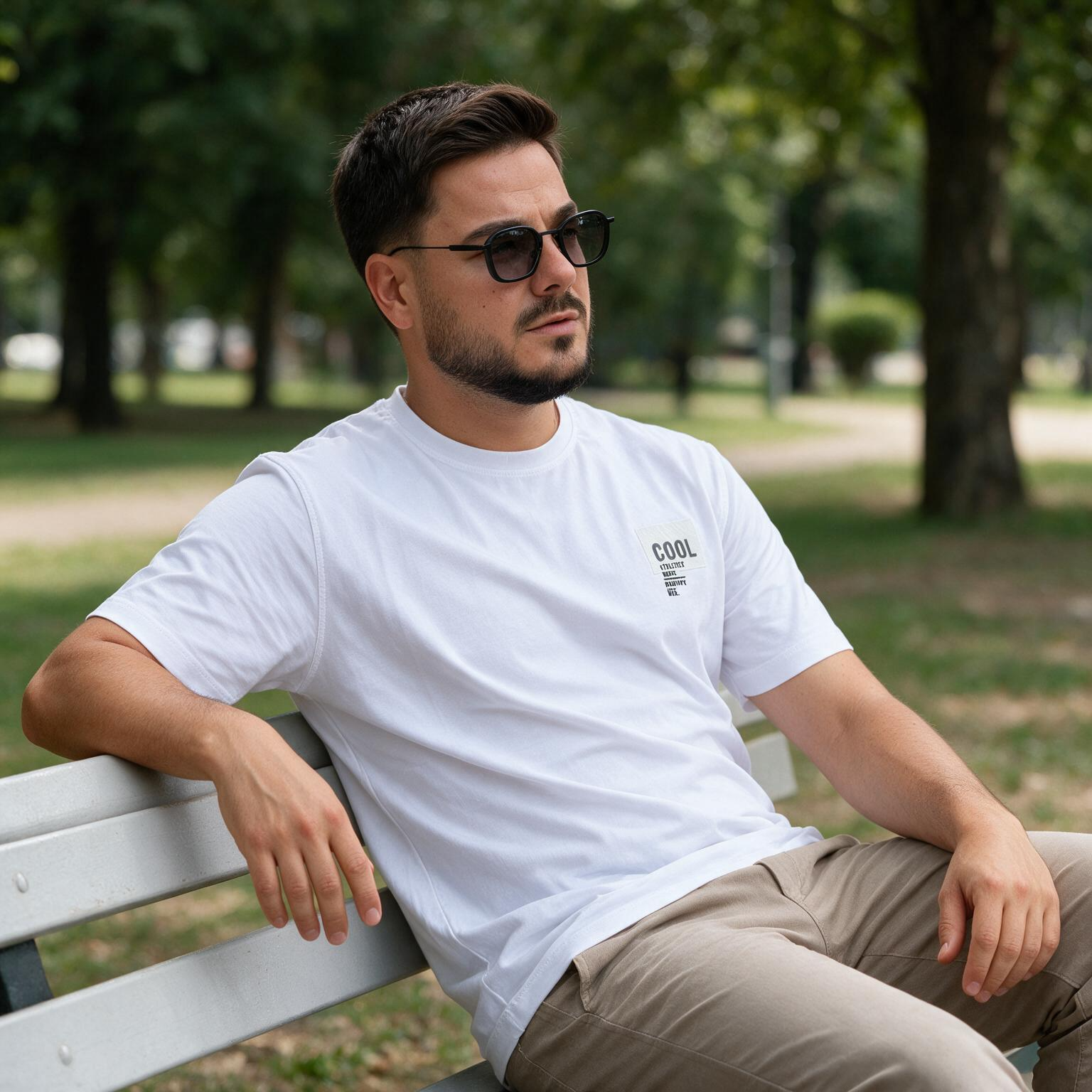 Muška bela COOL majica — slika 3