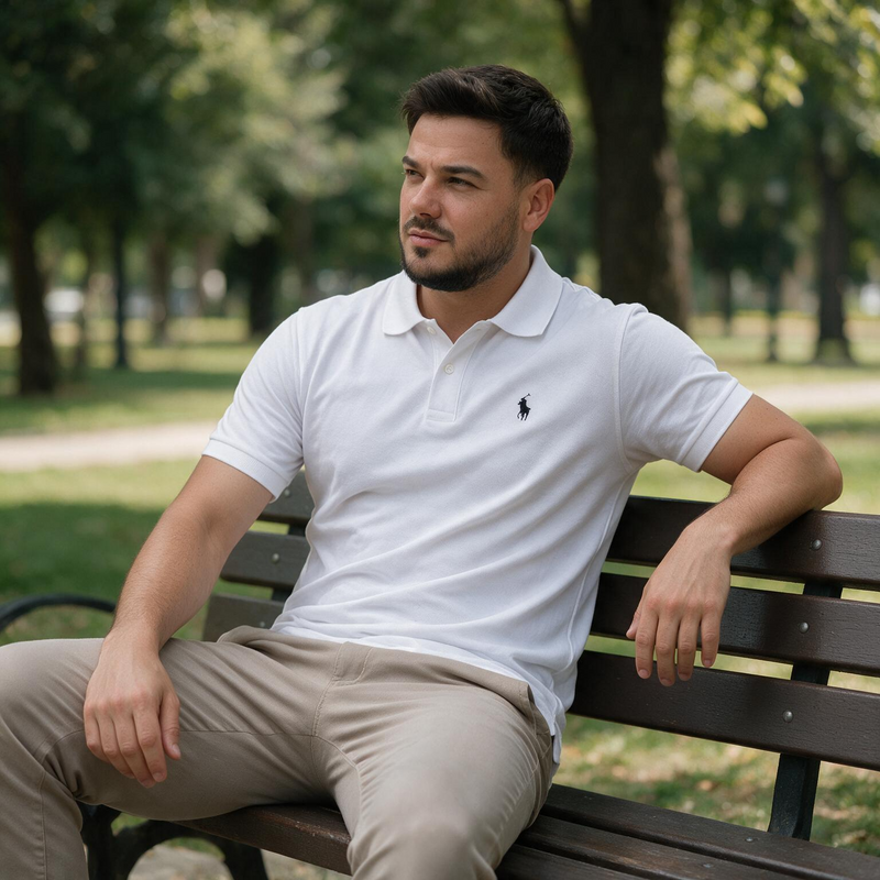 Muška bela polo majica