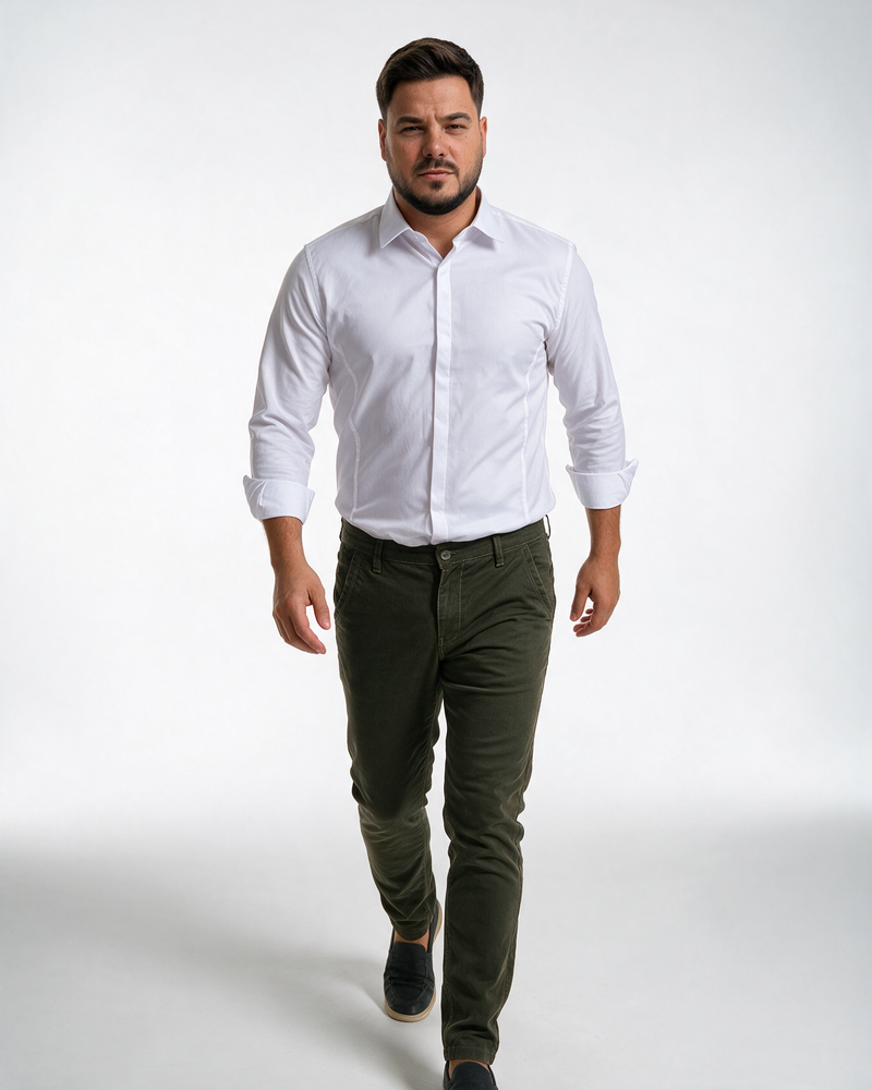 Muške maslinasto zelene pantalone sa kontrastnim šavovima – Agress