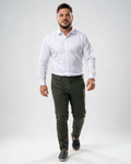 Muške slim fit pantalone maslinasto zelene