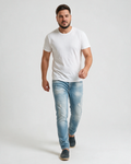 Muške svetlo plave skinny farmerke sa cepanim detaljima