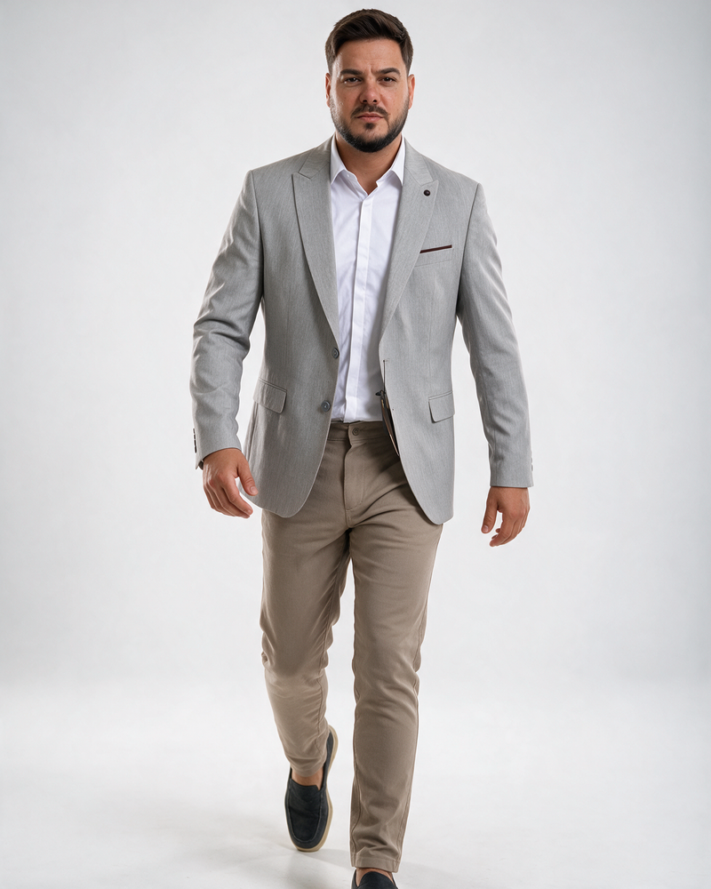 Muški sako svetlo sivi slim fit