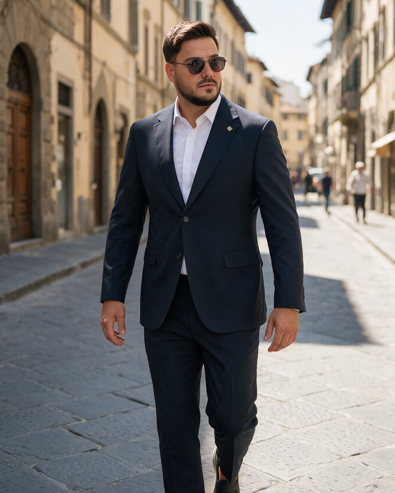 Teget muško odelo – veliki brojevi